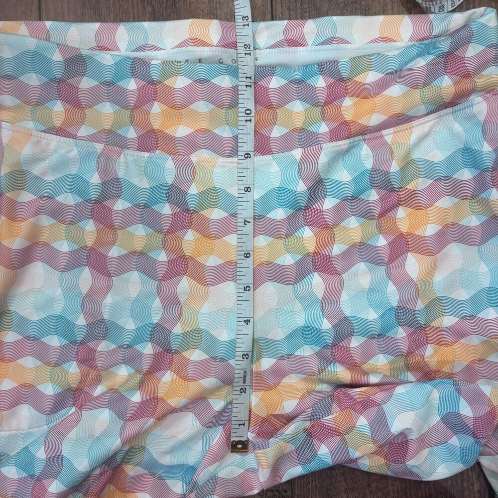 NIKE GOLF Multicolor Swirly Print Pull on Stretch Golf Pants Capri FitDry Large - Picture 8 of 11